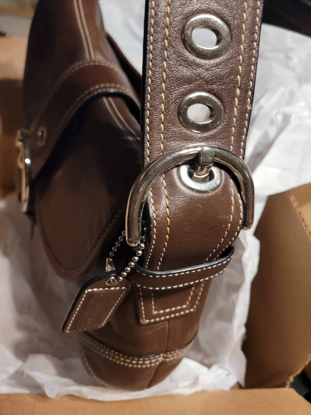 Vintage Coach Soho Buckle Flap Shoulder Bag - Picture 3 of 6